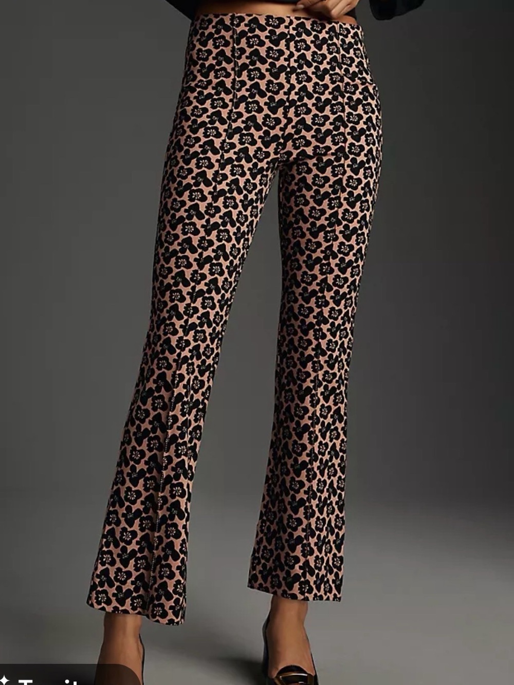 Anthropologie Maeve The Margot Kick-Flare Cropped Trousers Medium